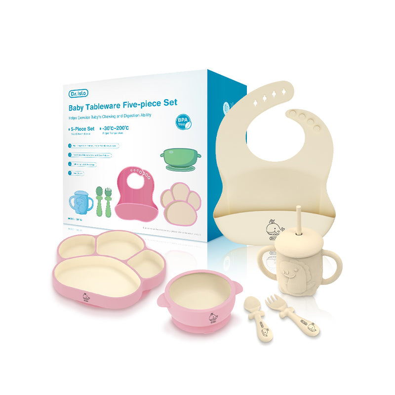 Ensemble de 5 pièces de vaisselle en silicone pour bébé - BT05