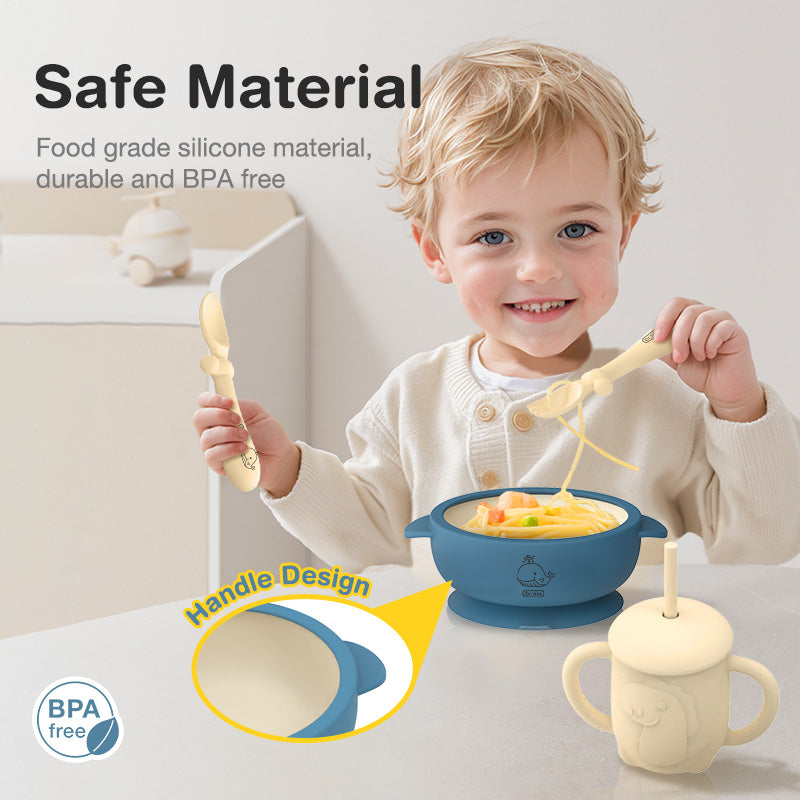Ensemble de 5 pièces de vaisselle en silicone pour bébé - BT05